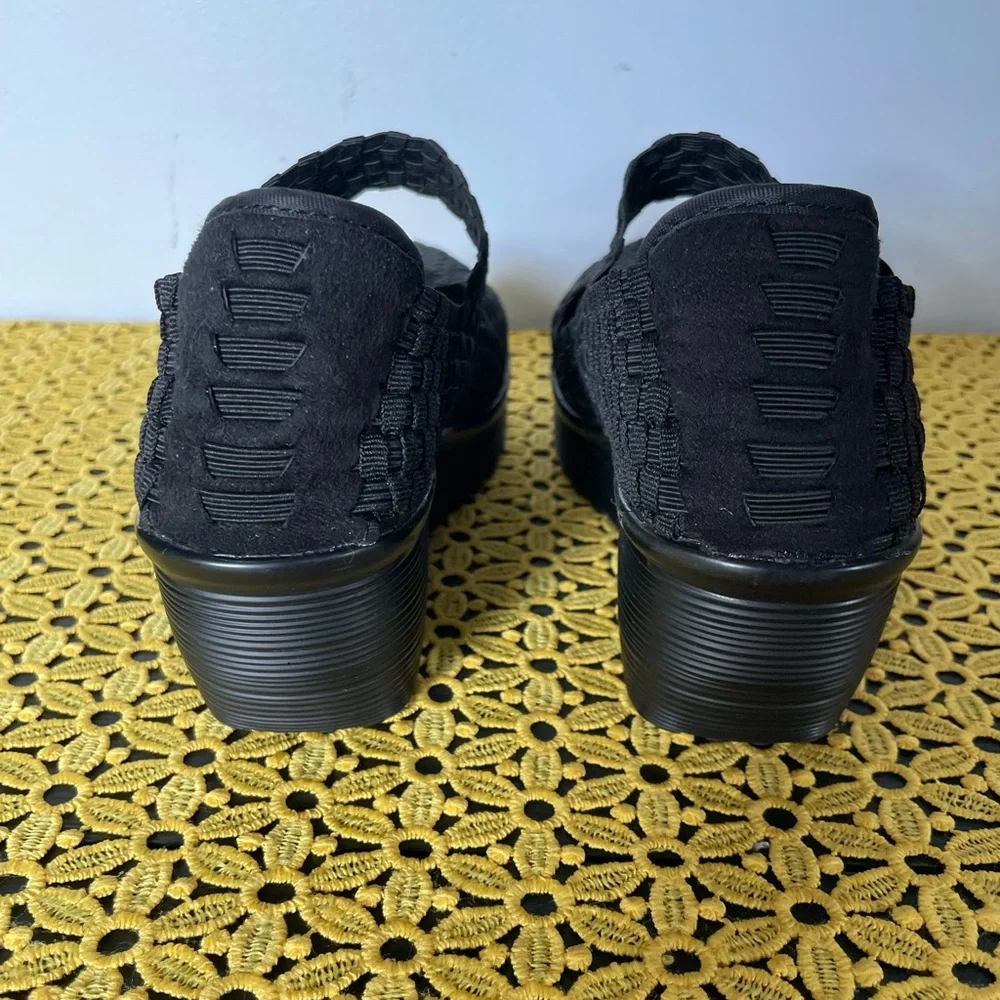 NWOT St. John's Bay Black Woven Wedge Shoes, Size 7 - Picture 4 of 7